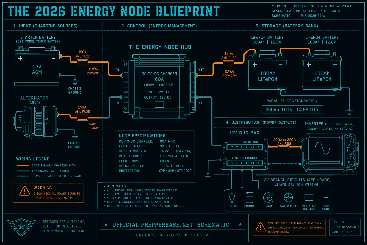2026 Energy Node Blueprint — Bug-Out Vehicle Power Schematic